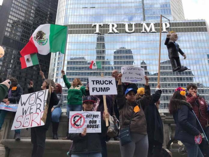 Protestas en Chicago por visita de Donald Trump