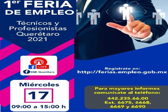 Habrá 1er Feria Virtual de Empleo para Técnicos y Profesionistas Querétaro 2021