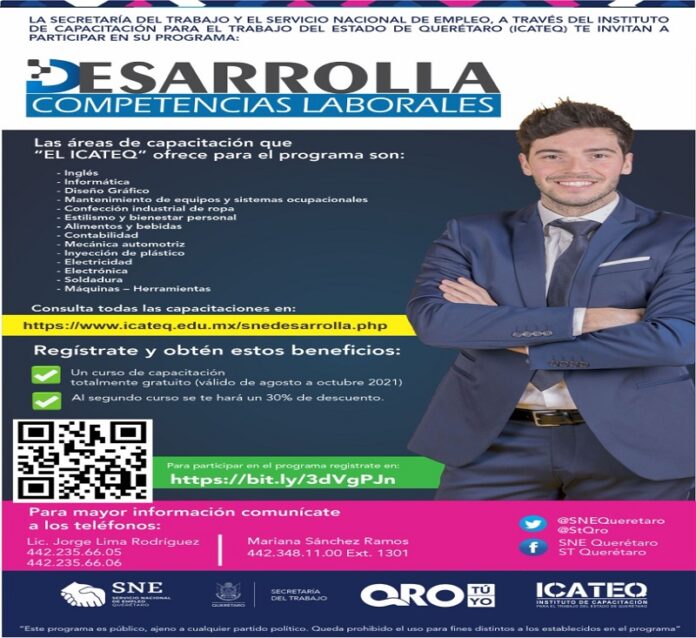 Querétaro capacitará a personas que buscan trabajo para incorporarlas al mercado laboral o emprendan