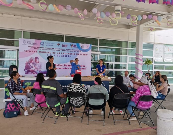 Padres y Madres se capacitan en el arte de la lactancia materna en San Juan del Río