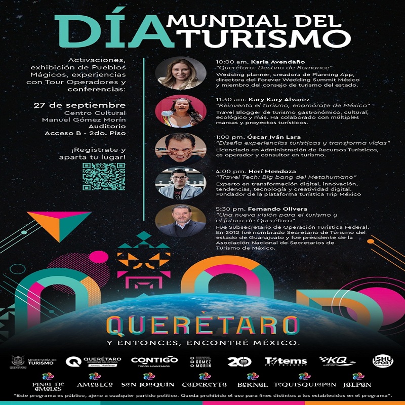 Día Mundial del Turismo en Querétaro: conferencias y exposiciones en el Centro Cultural